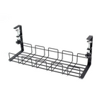 Organisateur de câbles TitanGrid S1 en acier renforcé noir mat, design épuré et structure robuste pour bureau.