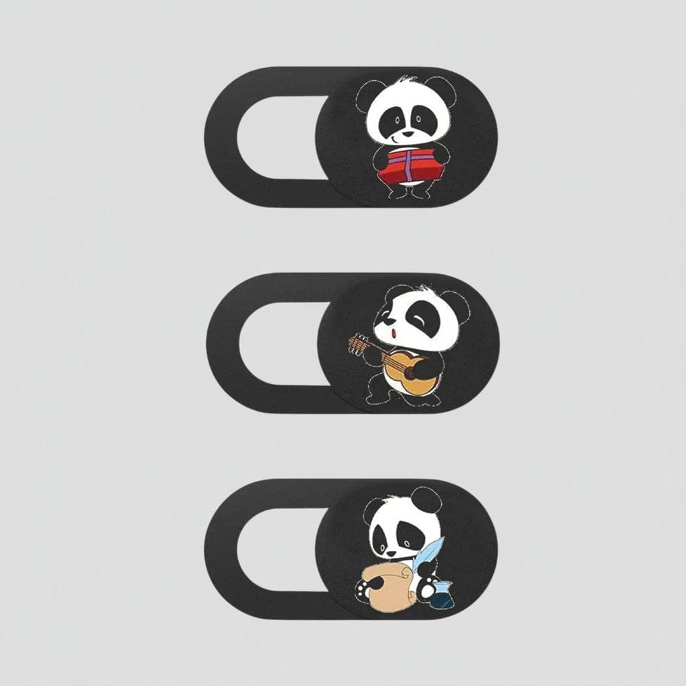 Panda 2 Cache Webcam Ultra-Fin Motif Panda pour Ordinateurs et Smartphones