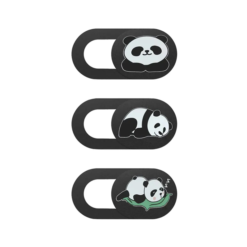 Panda 3 Cache Webcam Ultra-Fin Motif Panda pour Ordinateurs et Smartphones