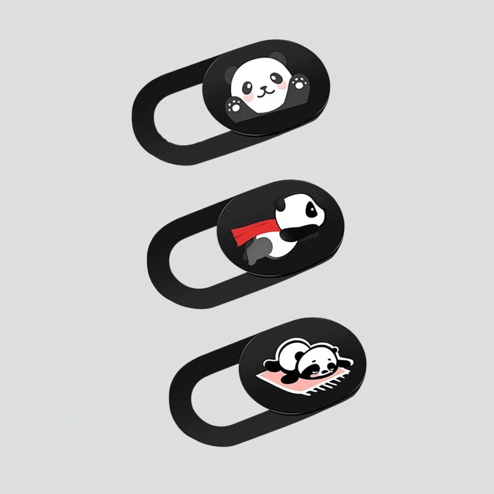 Panda 4 Cache Webcam Ultra-Fin Motif Panda pour Ordinateurs et Smartphones
