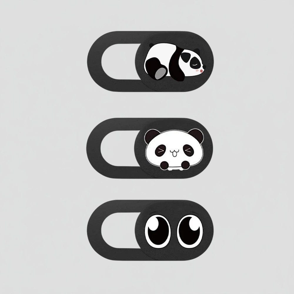 Panda 5 Cache Webcam Ultra-Fin Motif Panda pour Ordinateurs et Smartphones