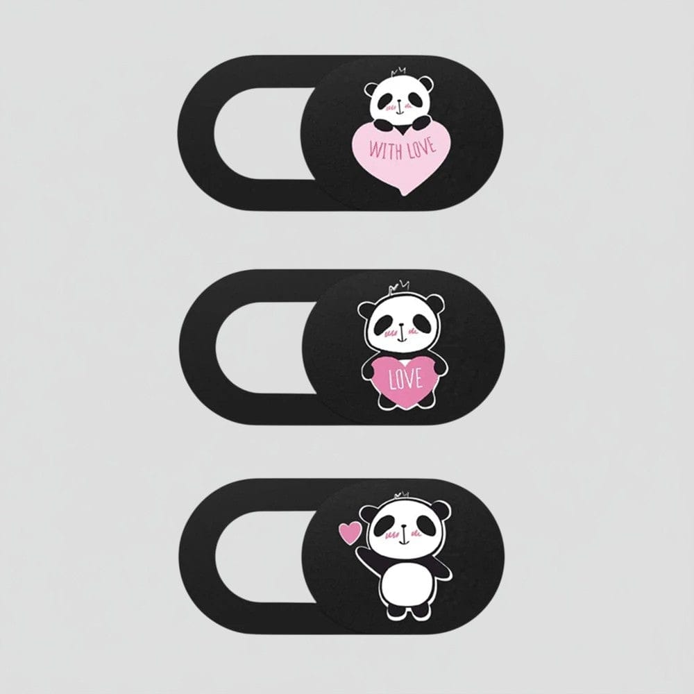 Panda 6 Cache Webcam Ultra-Fin Motif Panda pour Ordinateurs et Smartphones