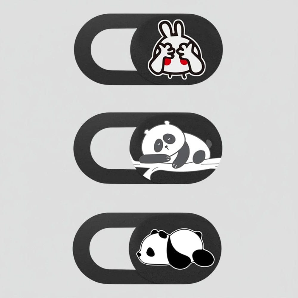 Panda 8 Cache Webcam Ultra-Fin Motif Panda pour Ordinateurs et Smartphones