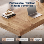 Zoom sur le plateau résistant et facile d'entretien du bureau en bois TimberForge