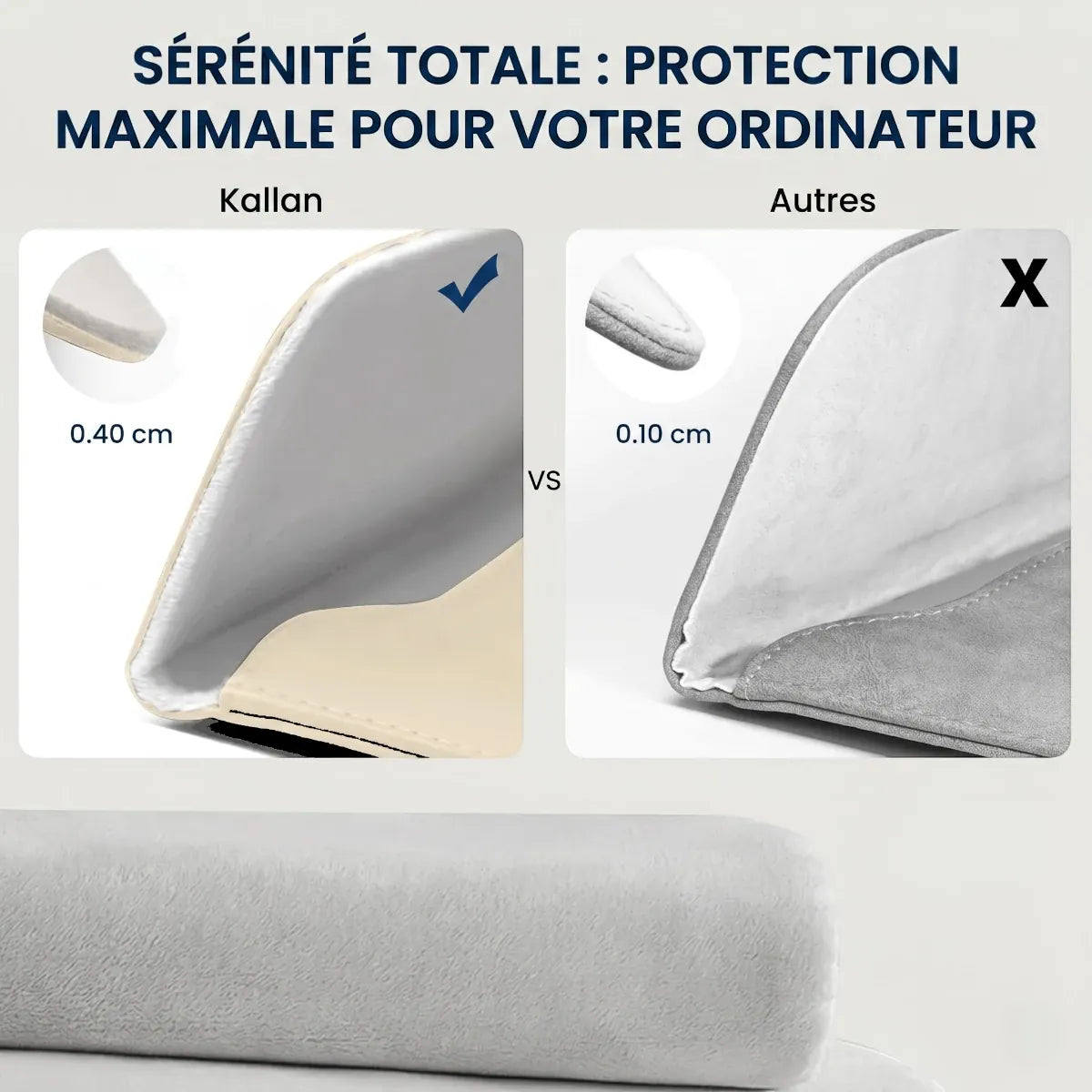 Pochette pour macbook Kallan avec doublure velours épaisse antichoc