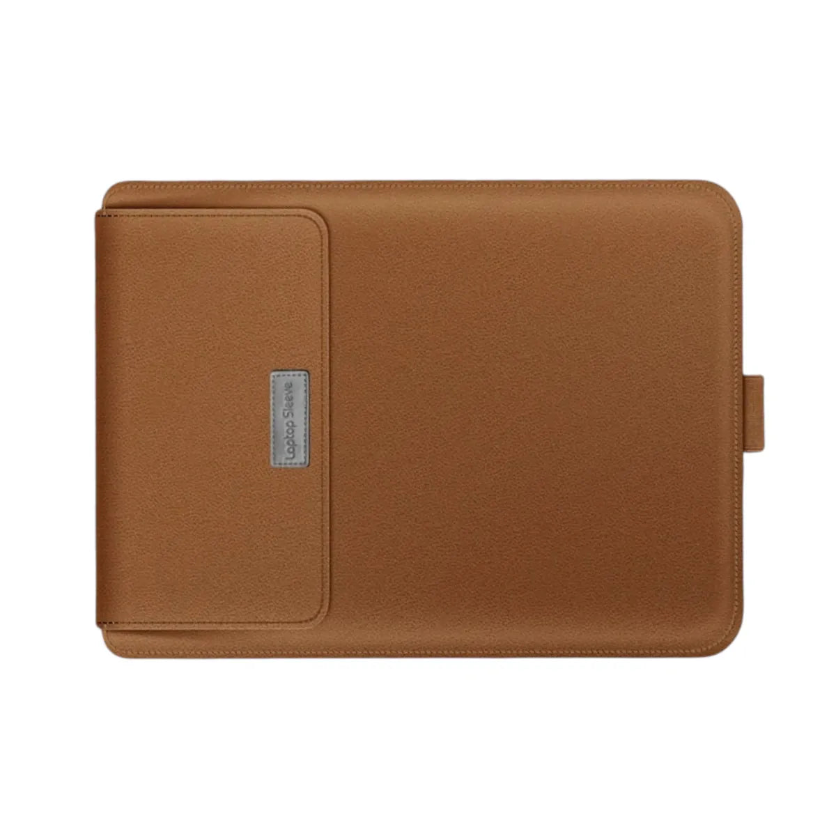 Pochette ordinateur Ergo Stand camel vue de face à plat