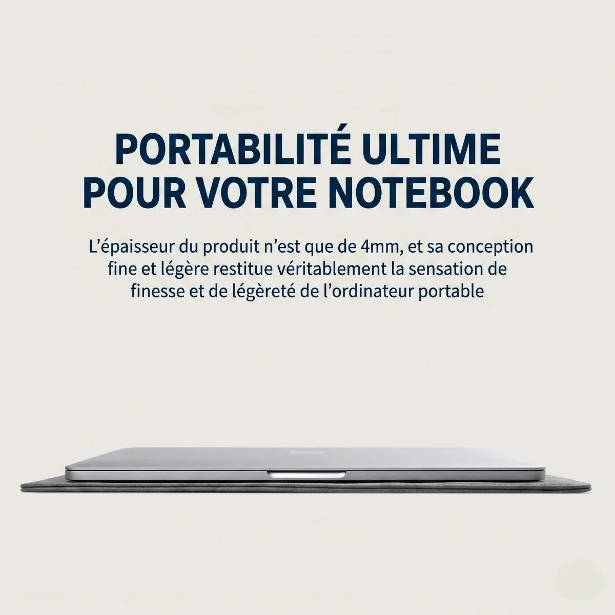 Profil ultra-fin de 4mm de la pochette ordinateur ErgoSlim avec un MacBook