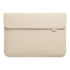 Pochette ordinateur Kallan couleur beige vue de face à plat sur fond blanc