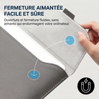 Pochette protection macbook Kallan et sa fermeture magnétique sécurisée