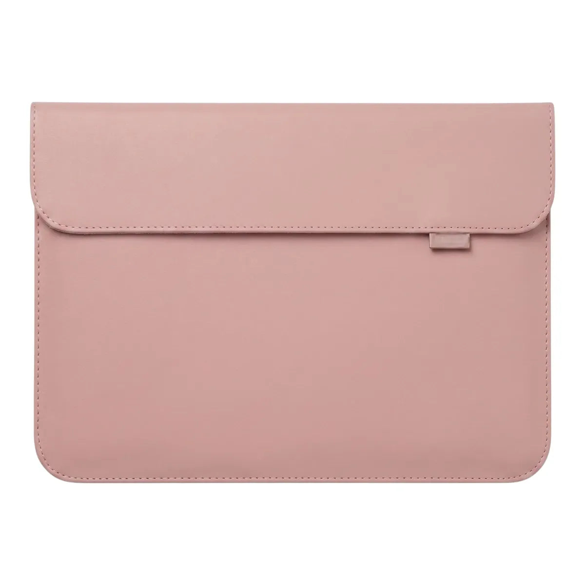 Pochette ordinateur Kallan finition cuir PU rose poudré sur fond blanc