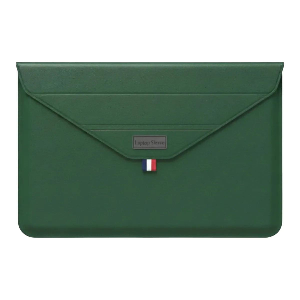 Pochette pour ordinateur 15 pouces ou formats inférieurs Lift vert forêt en studio.