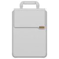 Pochette ordinateur MorphoDesk gris nuage en similicuir, protection nomade ergonomique et étui ordinateur portable.