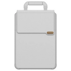 Pochette ordinateur MorphoDesk gris nuage en similicuir, protection nomade ergonomique et étui ordinateur portable.