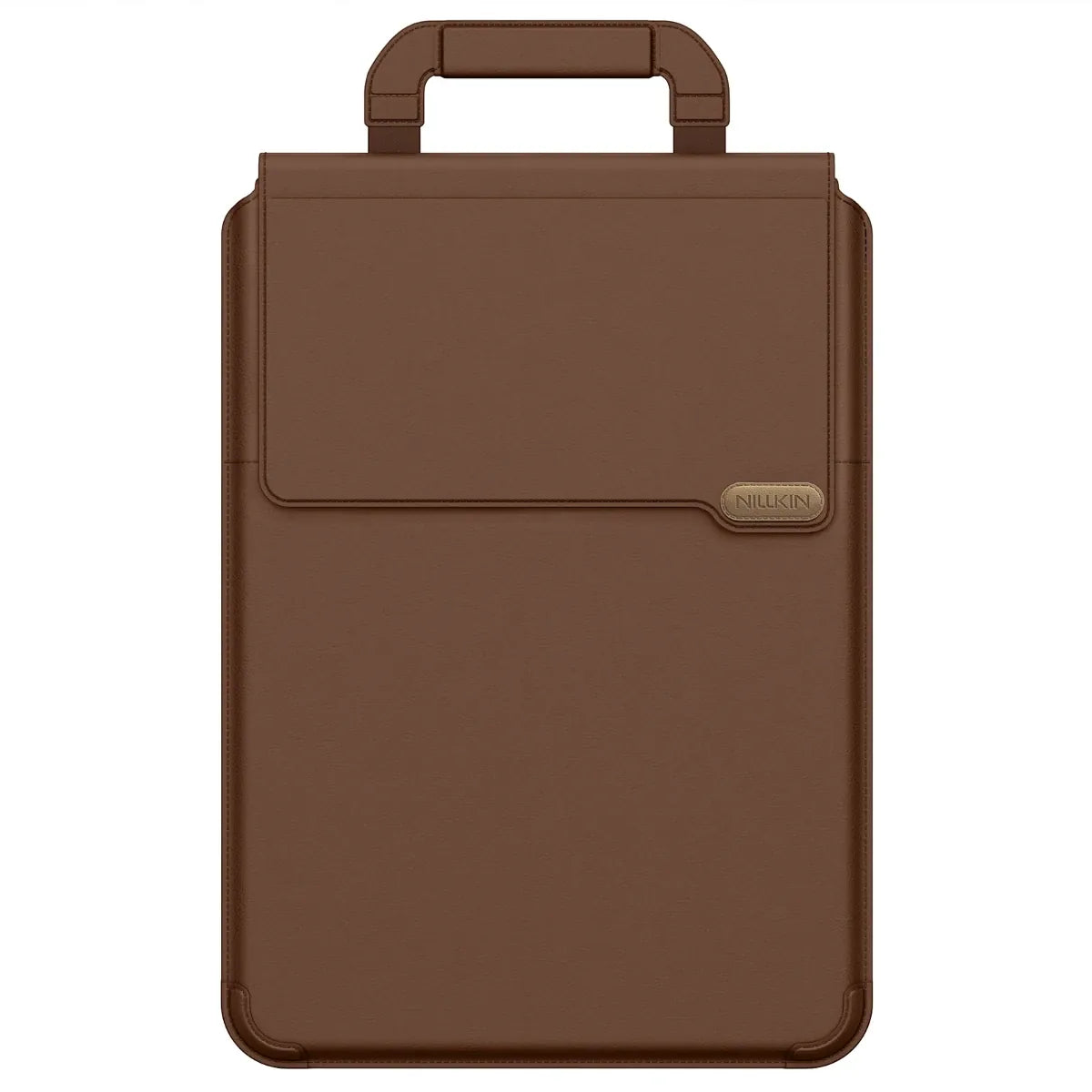 Pochette ordinateur MorphoDesk marron cognac, sac ordinateur et housse professionnelle en similicuir.