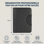 Diagramme des dimensions et caractéristiques techniques du porte-documents A4 ArcaFolio