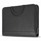 Porte-documents A4 en cuir noir ArcaFolio fermé vue studio fond blanc