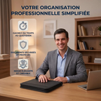 Homme d'affaires souriant avec le porte-documents ArcaFolio et ses bénéfices d'organisation