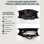 Organisation intérieure du porte-documents femme Dualia compatible  ordinateur 15.6 pouces
