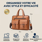 Dimensions (38x30x7cm) et spécifications techniques du porte-ordinateur Bifolio pour PC 14 pouces.