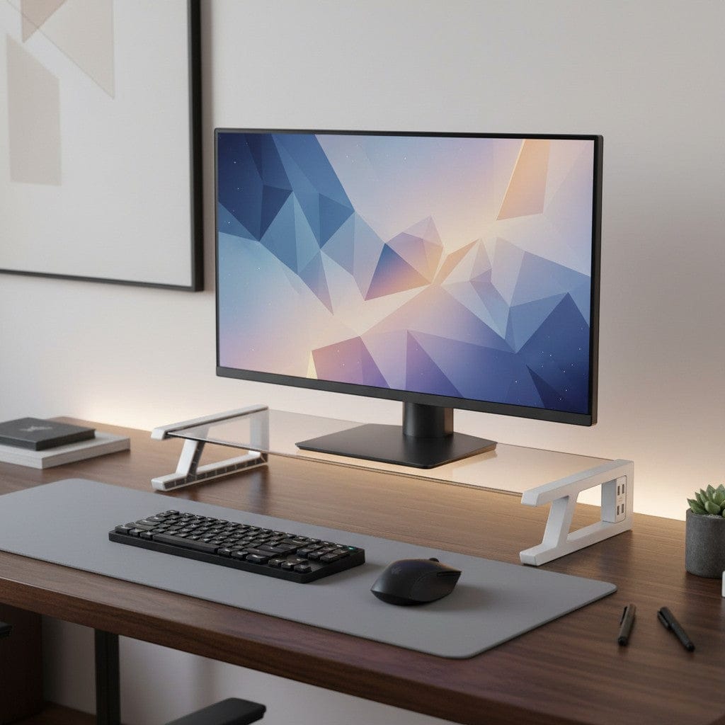 Réhausseur d'Écran avec Hub USB 4 Ports - Support Écran Ordinateur Ergonomique