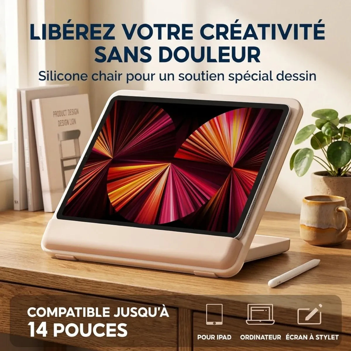 Rehausseur de tablette Kreativ Pro compatible avec les écrans jusqu'à 14 pouces