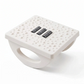 Repose-pieds ergonomique Kinetik Core | Polymère HD - Bascule Active - Posture & Circulation | Version blanc, vue isolée sur fond blanc, montrant la surface de proprioception et les rouleaux de massage plantaire.