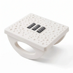 Repose-pieds ergonomique Kinetik Core | Polymère HD - Bascule Active - Posture & Circulation | Version blanc, vue isolée sur fond blanc, montrant la surface de proprioception et les rouleaux de massage plantaire.
