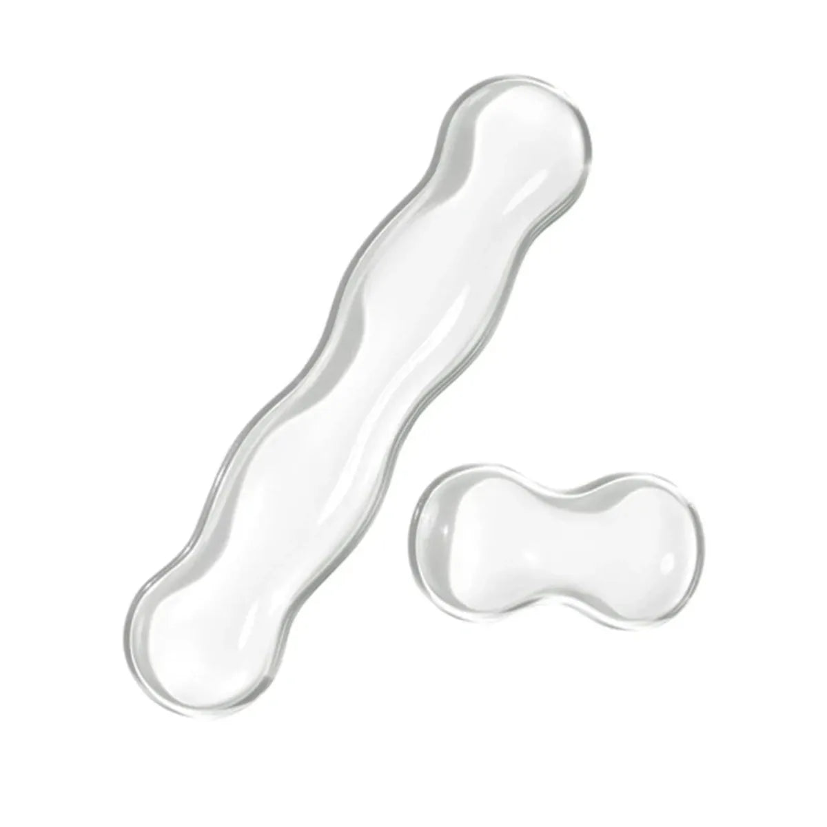Ensemble repose poignet clavier et souris Crystal Rest Pro, gel de silicone premium transparent pour un alignement ergonomique optimal du poignet.