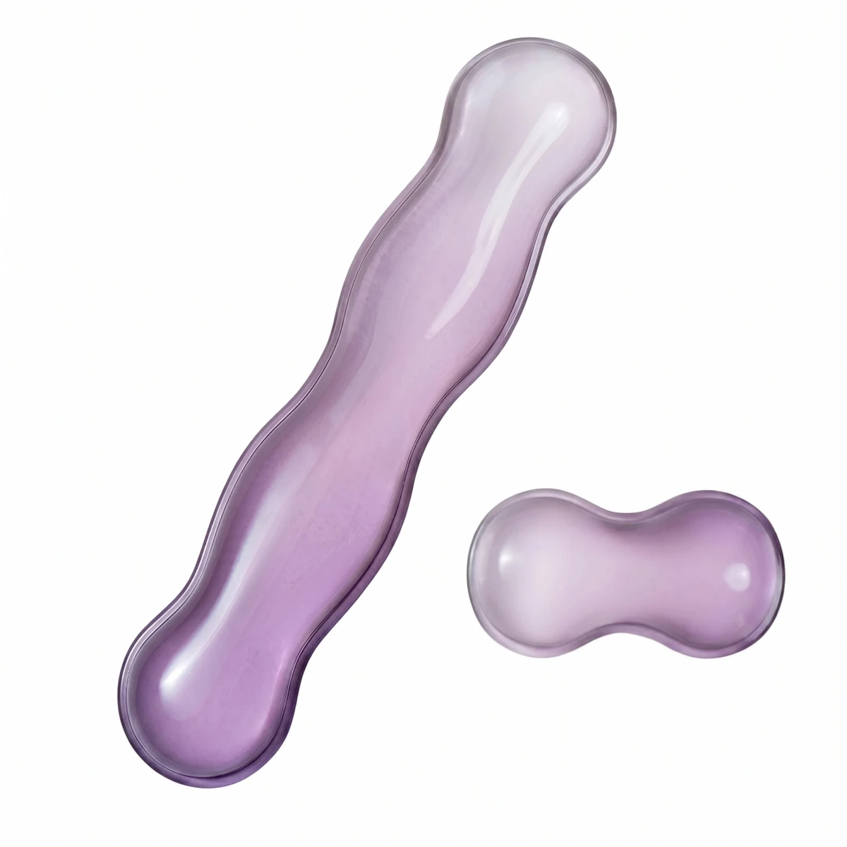 Coussin de poignet ergonomique Crystal Rest Pro mauve transparent, gel de silicone haute densité pour soulager le canal carpien et assurer un alignement neutre.