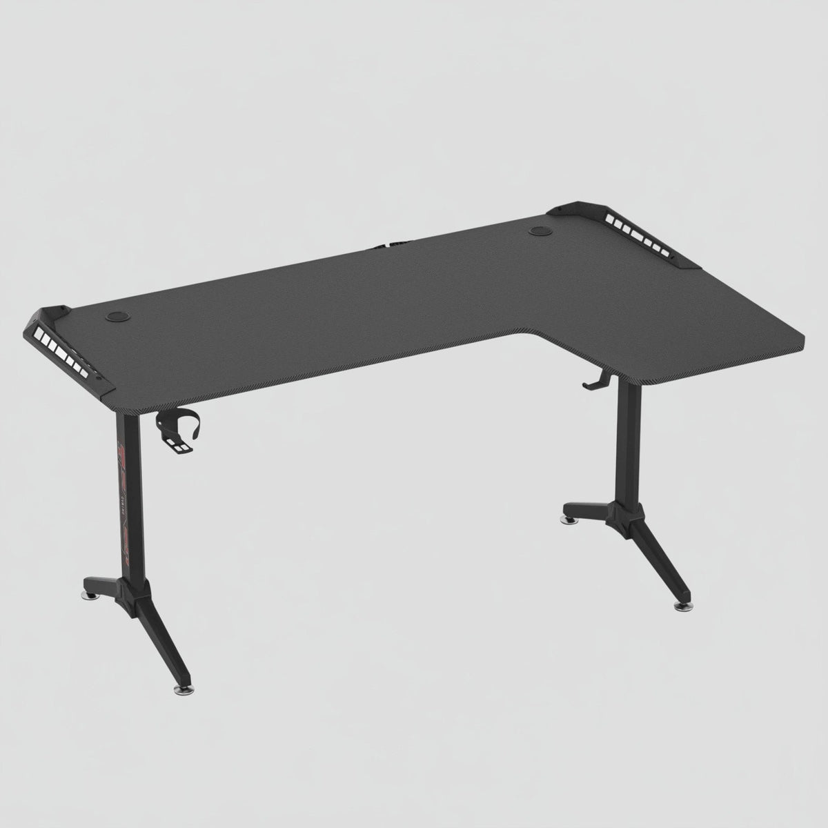 Retour à droite Bureau Gaming LED en L - Configuration Ergonomique avec Éclairage RGB 162cm
