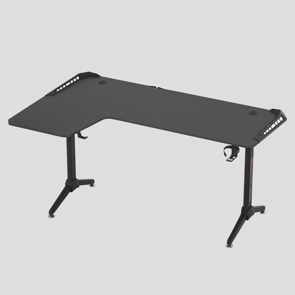 Retour à gauche Bureau Gaming LED en L - Configuration Ergonomique avec Éclairage RGB 162cm