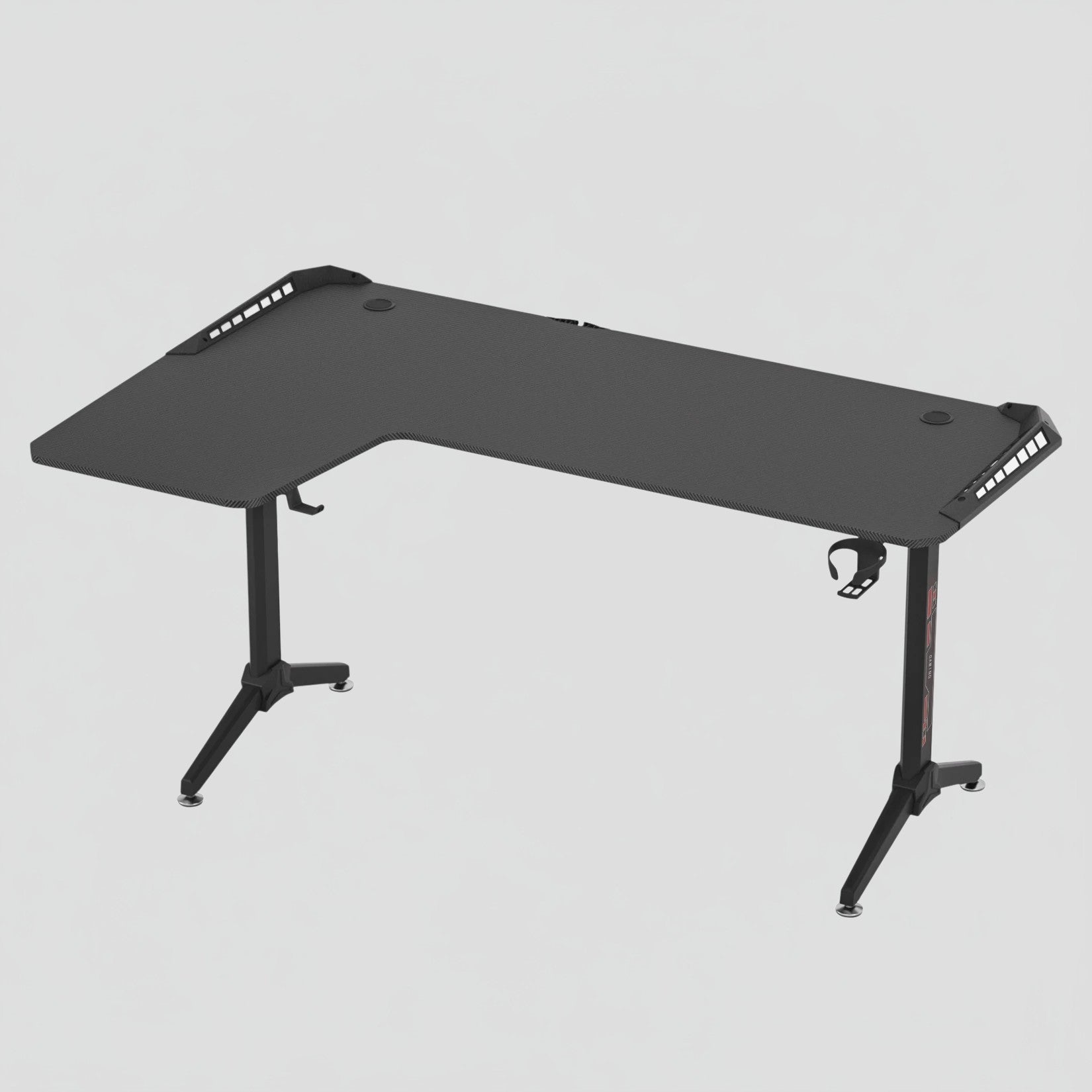 Retour à gauche Bureau Gaming LED en L - Configuration Ergonomique avec Éclairage RGB 162cm