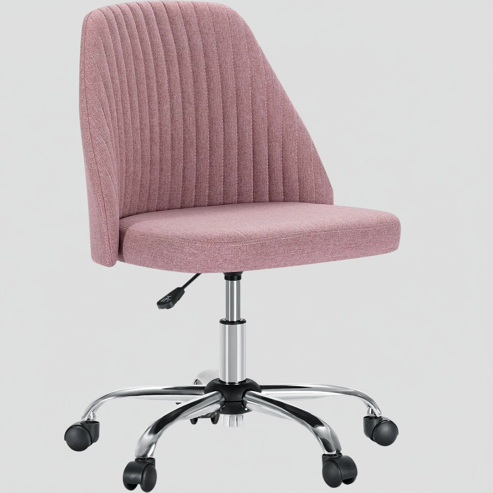 Rose Chaise de Bureau Pivotante Compacte - Design Moderne avec Roulettes