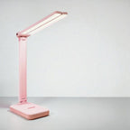 Rose Lampe de Bureau LED Pliable à Gradation Continue - Protection Oculaire et Batterie Rechargeable