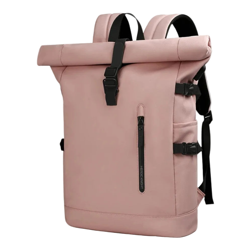 Rose Sac À Dos Ordinateur Portable Extensible 15,6 Pouces Roll-Top Imperméable