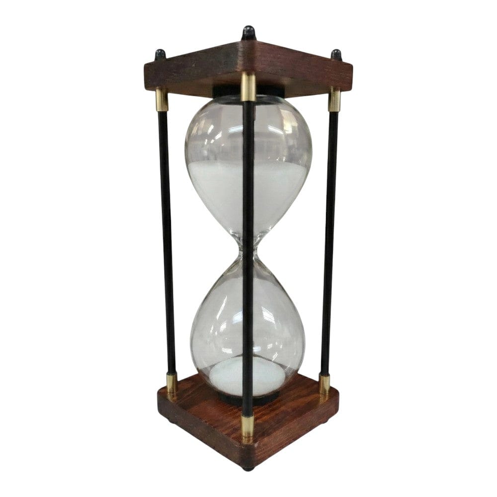 Sablier EORA en bois précieux avec sable blanc pour 30 minutes de focus total.