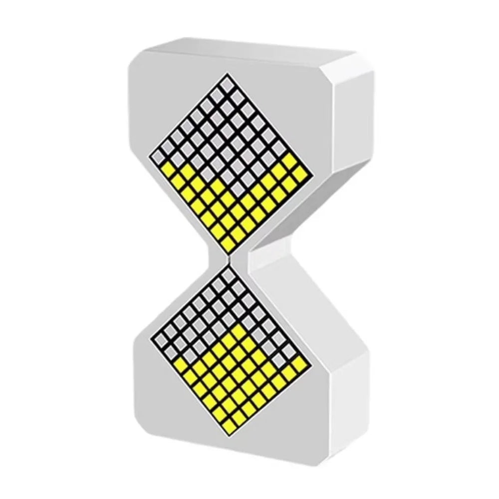 Illustration 3D du Sablier VOXEL blanc avec matrice de LED jaunes pour optimiser son temps.
