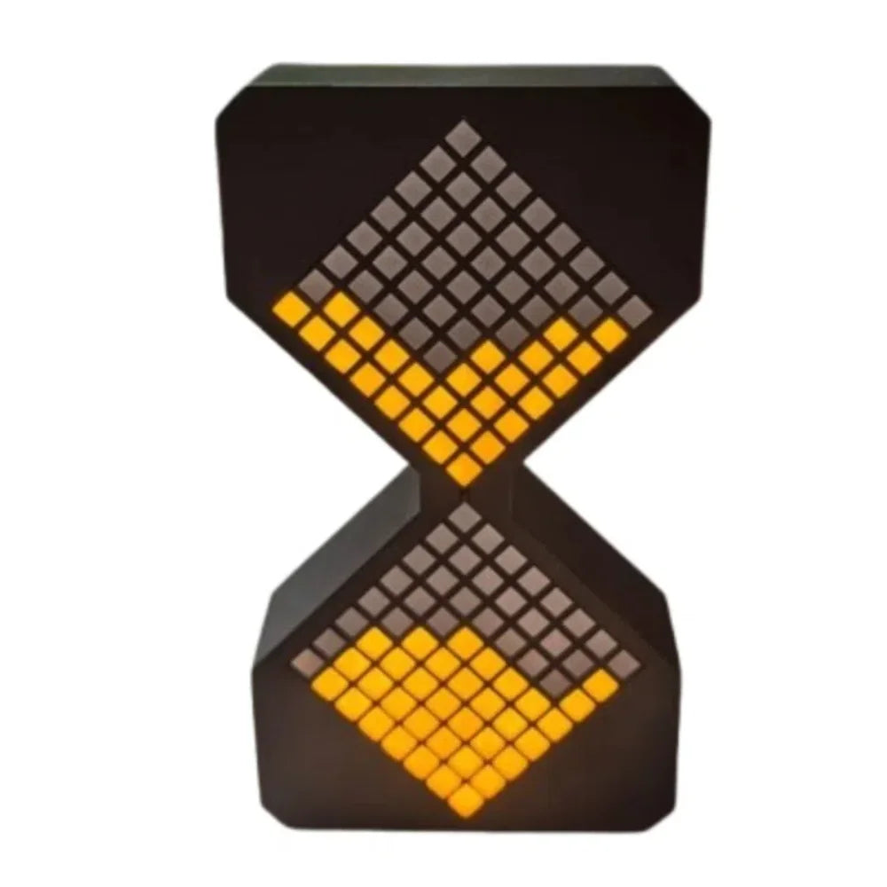 Sablier VOXEL noir avec affichage LED ambre/orange pour le focus et la productivité augmentée.