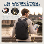 Système de charge nomade avec port USB du sac à dos business homme KonoSync