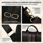 Focus technique sur l'ingénierie durable et le confort scapulaire du sac à dos ergonomique femme Elysée.