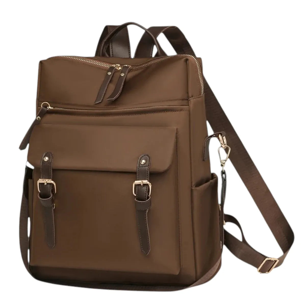 Sac à dos ergonomique femme Sienna de couleur marron chocolat doté de bretelles ajustables confortables.