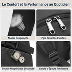 Détails ergonomiques de la maille respirante du sac à dos homme ordinateur KonoSync