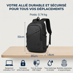 Fiche des dimensions en cm et poids léger du sac à dos ordi KonoSync