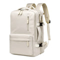 Sac à dos ordinateur femme AeroPro en coloris blanc crème, idéal pour les déplacements professionnels et le commuting urbain.