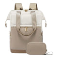 Sac à dos ordinateur femme Albane de couleur beige clair et taupe élégant