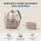 Dimensions précises en centimètres et caractéristiques techniques du sac à dos ordinateur femme Albane