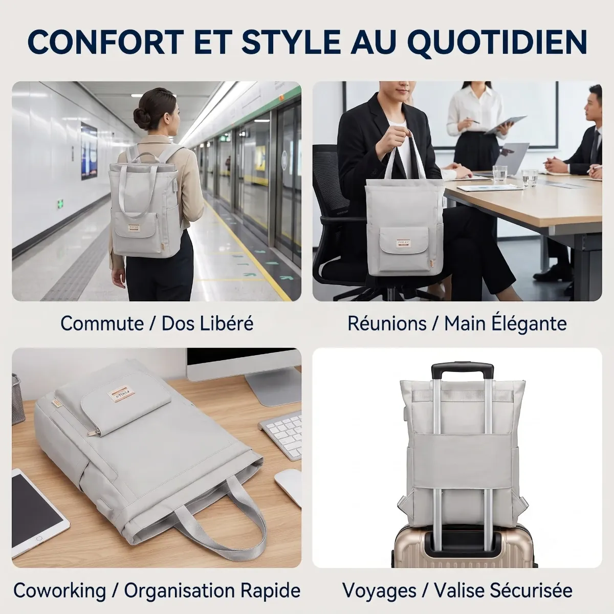 Confort et style quotidien du sac à dos ordinateur femme Allure