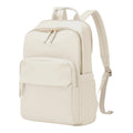 Sac à dos ordinateur femme Aurelia couleur crème présenté de profil sur fond blanc studio.