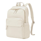 Sac à dos ordinateur femme Aurelia couleur crème présenté de profil sur fond blanc studio.