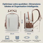 Dimensions et détails techniques du sac à dos ordinateur femme Avena
